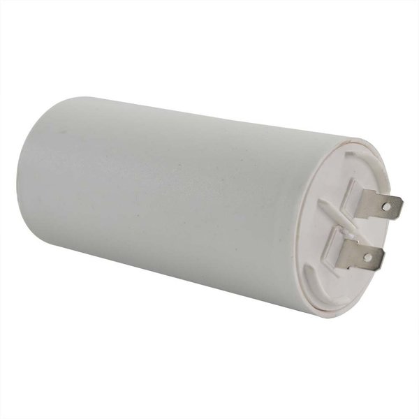 Interstate Pneumatics 60MFD +/-5% 50Hz/60Hz AC 250V Cylinder Motor Running Capacitor - 2 Pin, White, 8mm Threaded End CMC7007